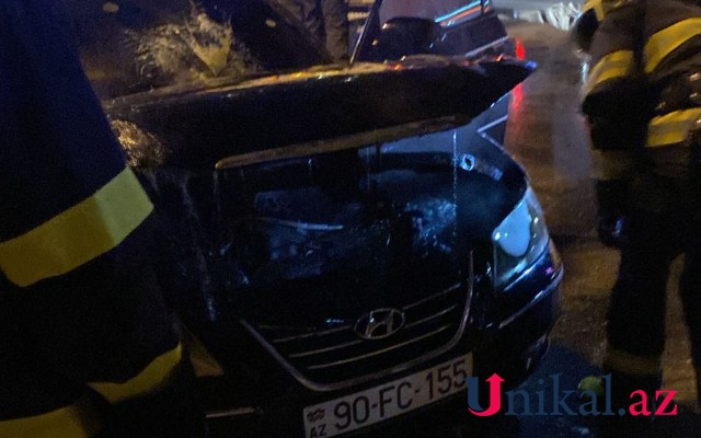 Bakıda avtomobil yandı- VİDEO (YENİLƏNİB)